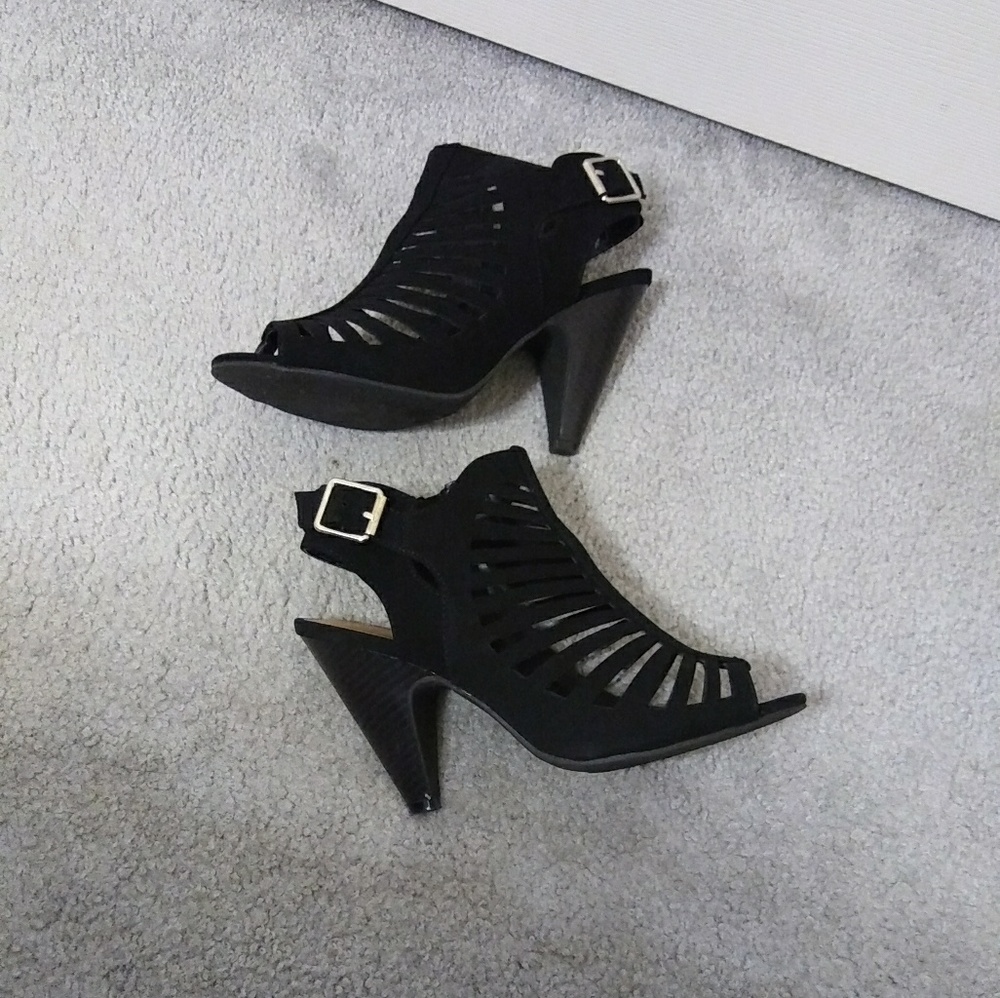 Peep Toe Slingback Booties